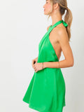 Halter Cross Neck Dress - Greige Goods