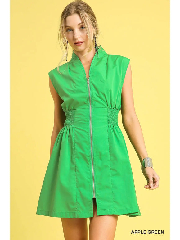 Cinched Waist Mini Dress - Greige Goods