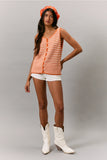 Sleeveless Button Front Top