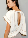Open Back Stitch Top - Greige Goods