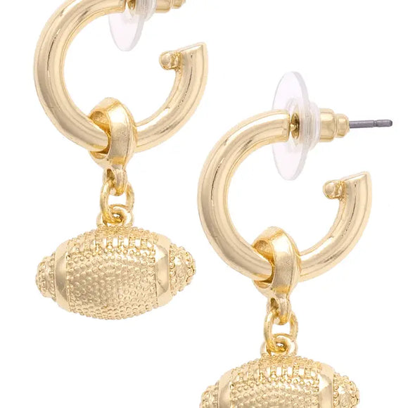 Football Droop Hoop Earrings