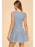 Striped Ruffled Hem Dress - Greige Goods