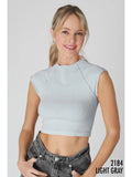 Exposed Seam Crop Top - Greige Goods