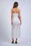 See-Through Ruched Tube Midi - Greige Goods