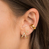 Diamond V Studs - Greige Goods