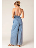 Washed Light Denim Jumpsuit - Greige Goods