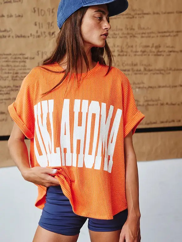 Oklahoma Oversize Sweatshirt Top - Greige Goods