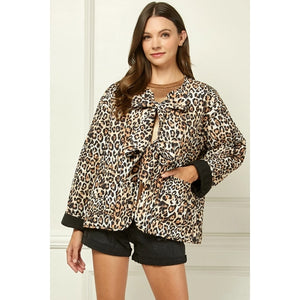 Quilted Jacket w/ Front Ribbon - Greige Goods