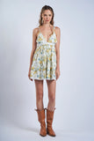 Romance Floral Swing Mini Dress - Greige Goods