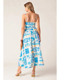 A Printed Woven Midi Dress - Greige Goods