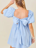 Ruffle Square Neck Mini Dress - Greige Goods