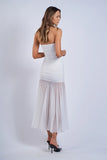 See-Through Ruched Tube Midi - Greige Goods
