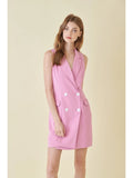 Bold Sleeveless Blazer Mini Dress - Greige Goods