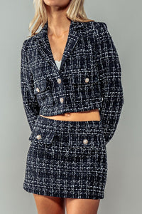 Plaid Enchantment Blazer - Greige Goods