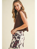 Ribbed Edge Sweater Vest Top