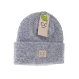 Kids Ribbed Patch Beanie - Greige Goods