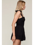 Wide Tie Lace Strap Romper - Greige Goods