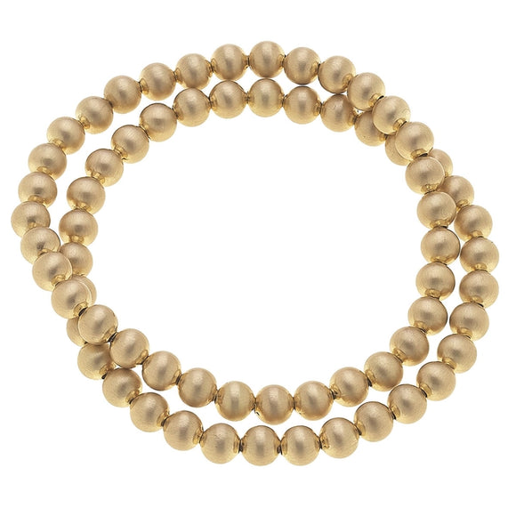 Cypress Ball Bead Stretch Bracelet - Greige Goods