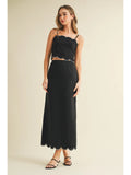 Embroidered Top & Maxi Skirt Set - Greige Goods