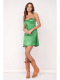 Satin Tie Strap Mini Dress - Greige Goods