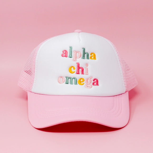 Sorority Embroidered Trucker Hat - Greige Goods