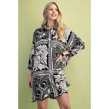Print Shirt Dress