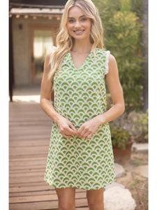 Scalloped Embroidery Dress - Greige Goods