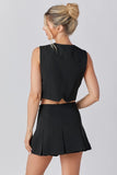 Front Button Vest & Skort Set
