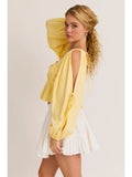 Long Sleeve Square Neck Top - Greige Goods