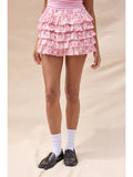 Floral Tiered Ruffle Mini Skort