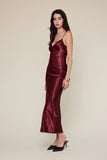 Satin Ruched Bust Midi Dress - Greige Goods