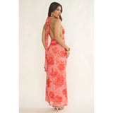 Halter Tropical Maxi Dress - Greige Goods
