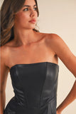 Leather Tube Mini Dress