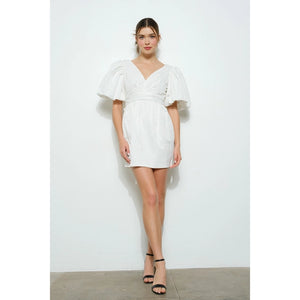 Bow Back Mini Dress - Greige Goods