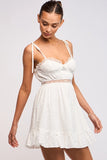 White Eyelet Tie Strap Mini - Greige Goods