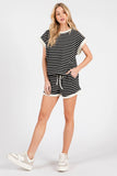Striped Top & Shorts Set