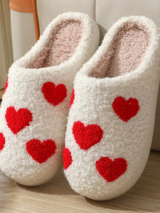 Valentine Heart Fleece Slipper - Greige Goods