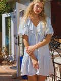 Puff Sleeve Bow Dress - Greige Goods