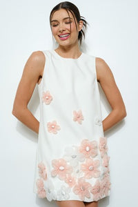 A-Line Floral Mini Dress - Greige Goods