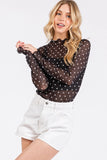 Polka Dot Mesh Top - Greige Goods