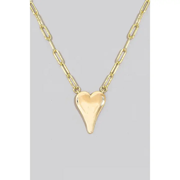Heart Chain Necklace - Greige Goods