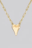 Gold Dipped Long Heart Oval Hoop Chain Necklace - Greige Goods