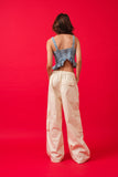 Denim Lace Up Top - Greige Goods