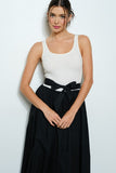 Knit Bodice Flare Skirt Maxi - Greige Goods