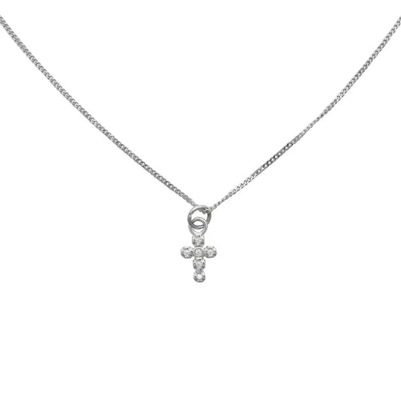 Silver Shiny Cross Necklace - Greige Goods