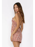 Floral Crossed Neck Halter Mini - Greige Goods