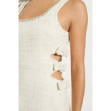 Sequin Bow Cutout Mini Dress - Greige Goods