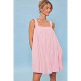 Crinkled Babydoll Mini Dress - Greige Goods