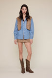 Suede Stitching Point Vest