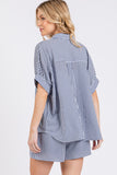 Checker Button Down Shorts Set